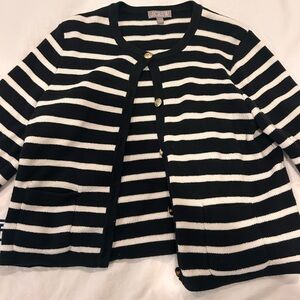 J. Crew Black and White Striped Sweater